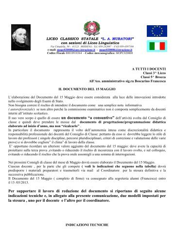 indicazioni documento del 15 maggio.pdf - Liceo Muratori