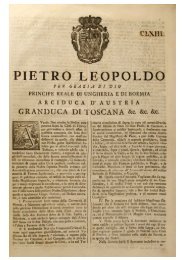 Editto Pietro Leopoldo - Comune di Firenze