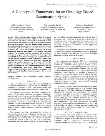 A Conceptual Framework for an Ontology-Based Examination System