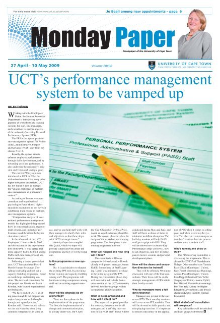 UCT's performance management system to be vamped up