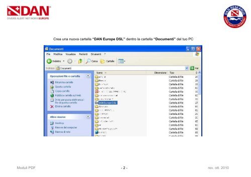 Guida alla compilazione dei MODULI PDF - DAN Europe