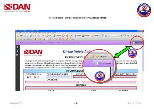 Guida alla compilazione dei MODULI PDF - DAN Europe