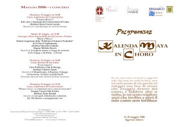 Kalenda Maya in choro - Conservatorio di Como