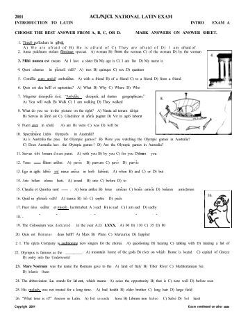 Acl Njcl National Latin Exam 45