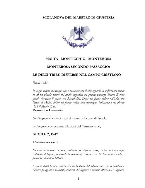 29/11/2012 Ritiro spirituale 5773 Documento - Casa di Avraham