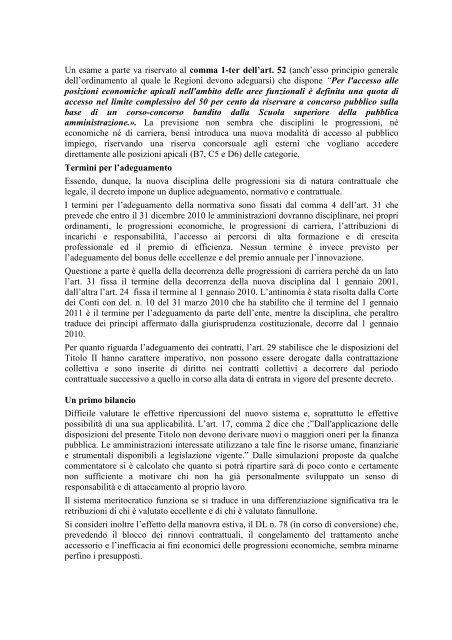 Le progressioni orizzontali - Consiglio Regionale della Toscana