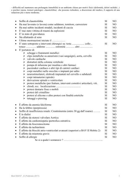 Consenso e Questionario - Centro Cardiologico Monzino