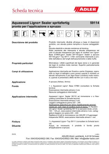 Scheda tecnica - ADLER - Lacke