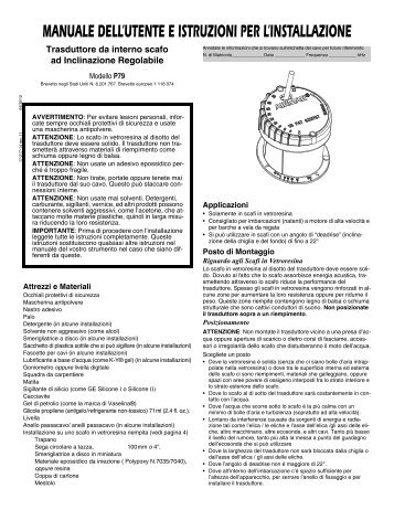 manuale dell'utente e istruzioni per l'installazione - Airmar ...