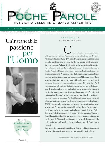 Un\'instancabile passione per l\'Uomo - Fondazione Banco Alimentare