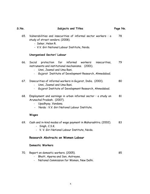 Research Abstracts on Child Labour Women Labour - Nipccd