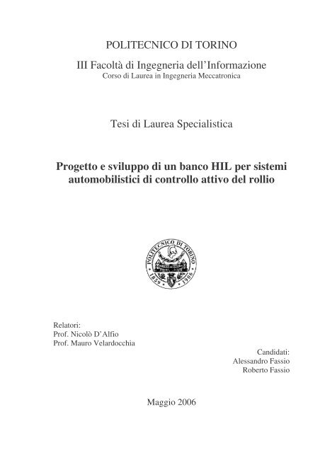 Tesi Completa - Alessandro Fassio