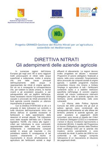 La Direttiva nitrati in Sicilia - Portale dell'innovazione - Regione ...