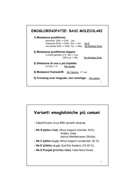 Emoglobinopatie strutturali - Andrea Mosca