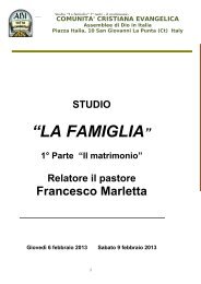 La Famiglia p1 - Il Matrimonio F.Marletta - Comunità Evangelica ADI ...