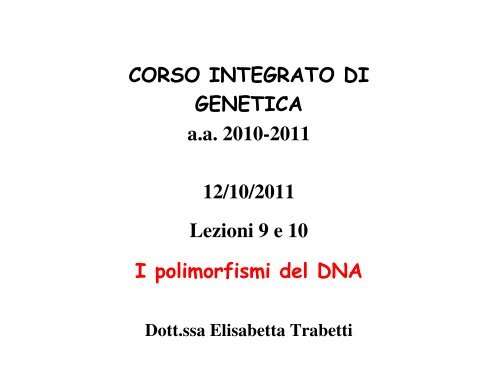 lezione 09-10 Polimorfismi 12/10/2011