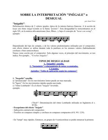 SOBRE LA INTERPRETACIÓN "INÉGALE" o ... - Raimundo Pineda