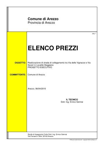 IE - ELENCO PREZZI UNITARI - esec.pdf - Comune di Arezzo