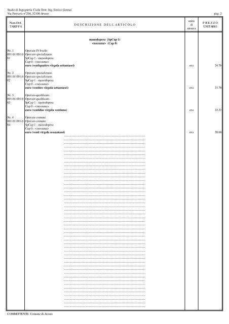 IE - ELENCO PREZZI UNITARI - esec.pdf - Comune di Arezzo