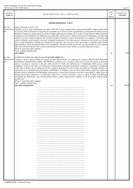 IE - ELENCO PREZZI UNITARI - esec.pdf - Comune di Arezzo