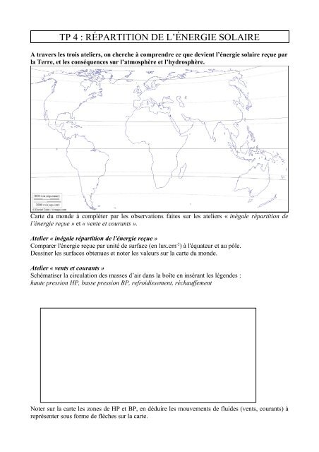 Tp 4 Repartition De Lenergie Solaire