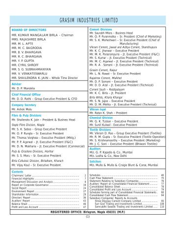 GRASIM INDUSTRIES LIMITED