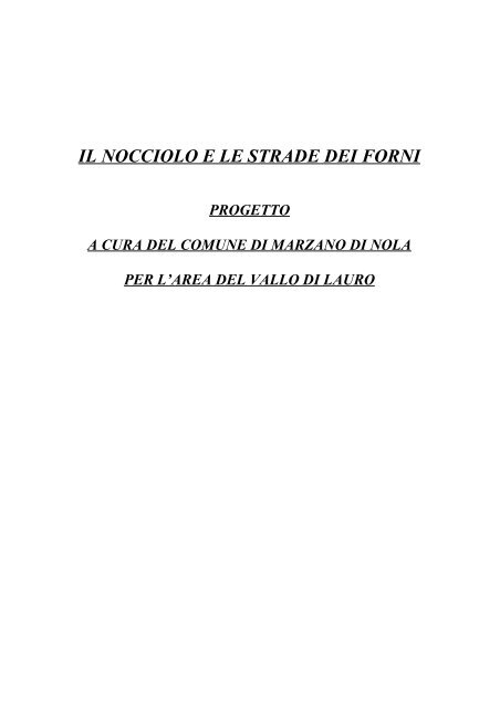 Scarica il testo del progetto - Regione Campania
