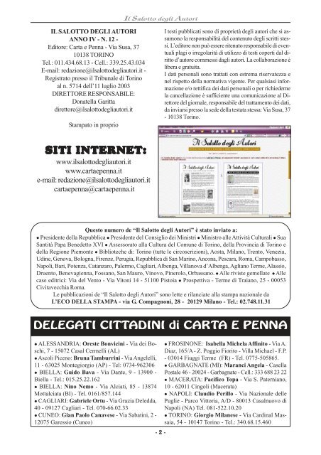 Numero speciale della rivista "Il Salotto degli Autori" - Carta e penna