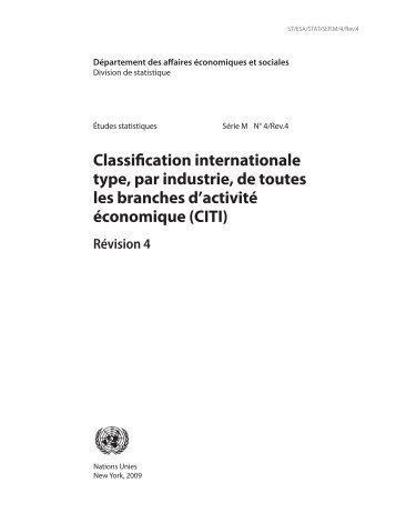 Classification internationale type, par industrie, de toutes les ...