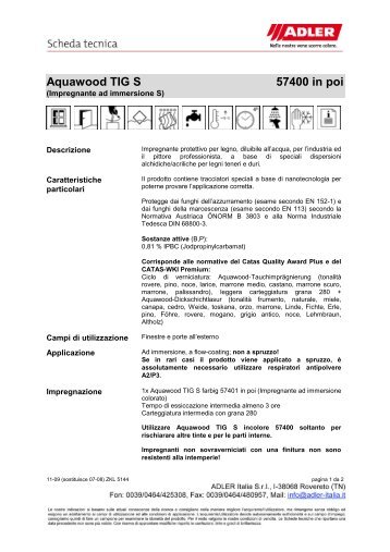 Fondo isolante AQUAWOOD (Isoliergrund) 40953 ... - ADLER - Lacke