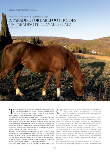a paradise for barefoot horses un paradiso per ... - Villa Rignana