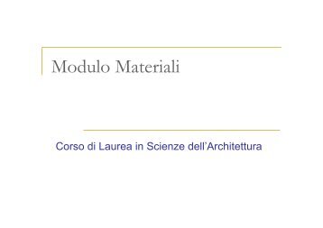 Modulo Materiali - I blog di Unica