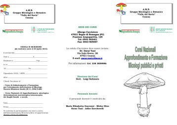 depliant e il modulo d'iscrizione - Associazione Micologica Bresadola