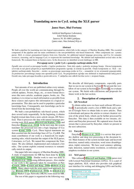 Proceedings - Natural Language Server - IJS