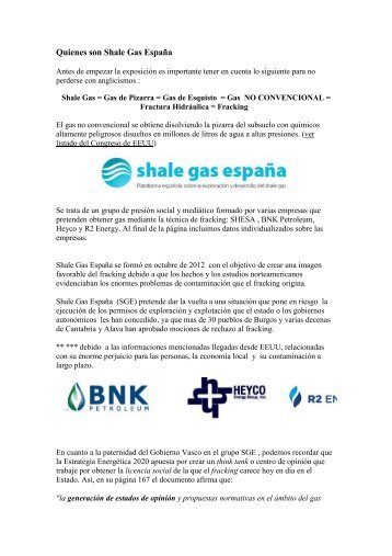 Quienes son Shale Gas España - Ciutadans d´Europa