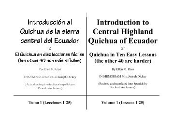 Introduction to Central Highland Quichua of Ecuador - Quichua.net