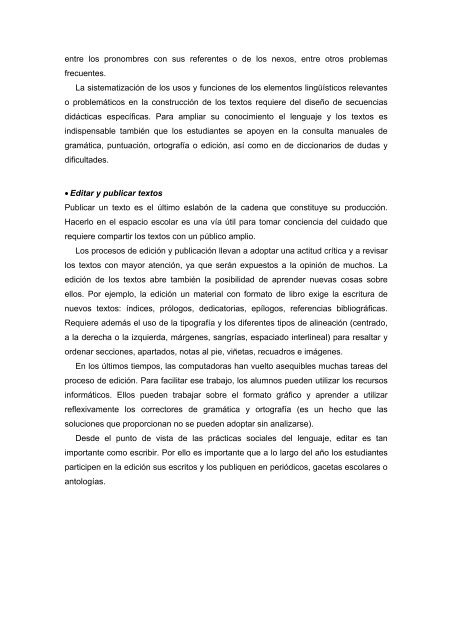 Producción de textos - Reforma de la Educación Secundaria