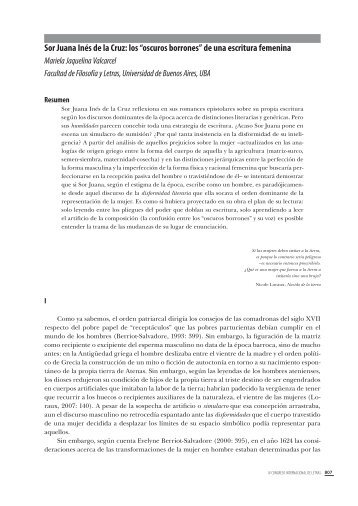 Sor Juana Inés de la Cruz: los “oscuros borrones” de una escritura ...