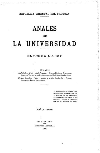 Año 42, entrega 137 - Publicaciones Periódicas del Uruguay