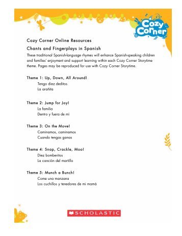 Cozy Corner Online Resources Chants and Fingerplays ... - Scholastic