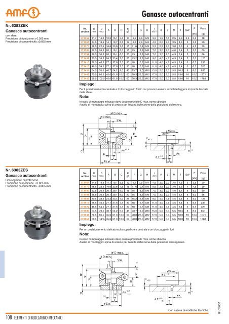 Catalogo Staffe, Dadi e Bulloni AMF - Corisnc.It