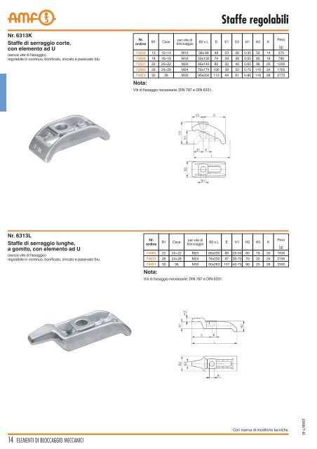 Catalogo Staffe, Dadi e Bulloni AMF - Corisnc.It