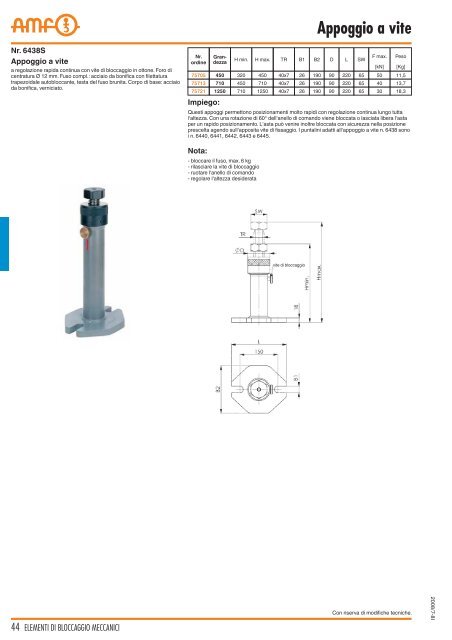 Catalogo Staffe, Dadi e Bulloni AMF - Corisnc.It