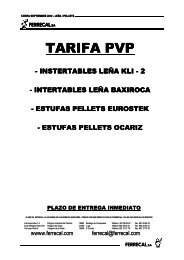 tarifa pvp leña pellets - sept- 2012 - Ferrecal SA