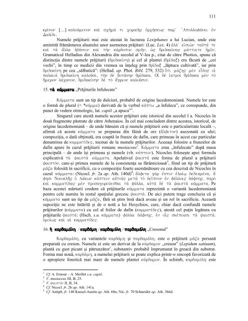 Vocabularul culinar in greaca si latina - fisier pdf - Clasice.ro