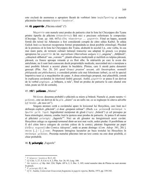 Vocabularul culinar in greaca si latina - fisier pdf - Clasice.ro