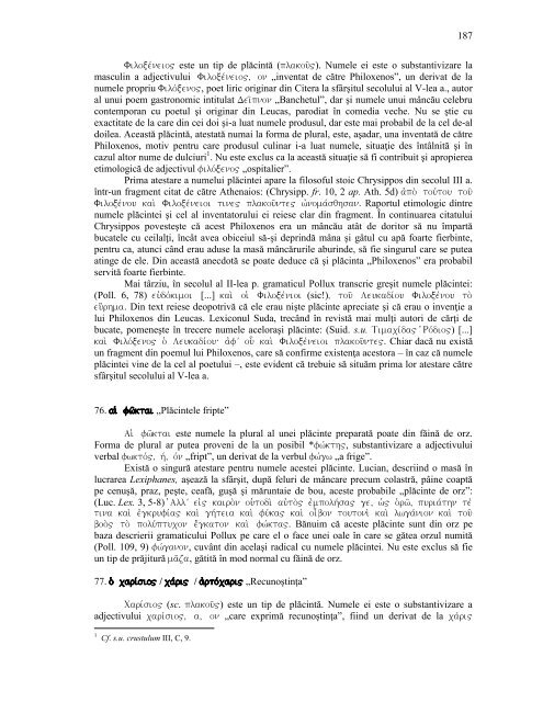Vocabularul culinar in greaca si latina - fisier pdf - Clasice.ro