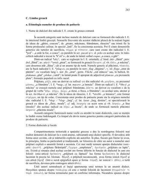 Vocabularul culinar in greaca si latina - fisier pdf - Clasice.ro