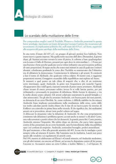 Lo scandalo della mutilazione delle Erme in Tucidide ... - Aula Digitale