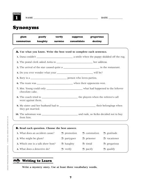  240 VOCABULARY WORDS F